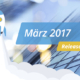 Blauer Hintergrund mit weißer Schrift „Release – März 2017“