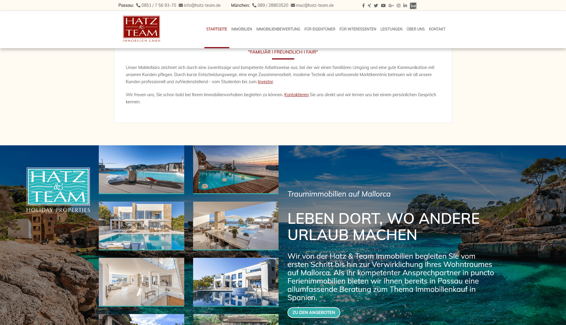 Hatz & Team Immobilien: Screenshot Website