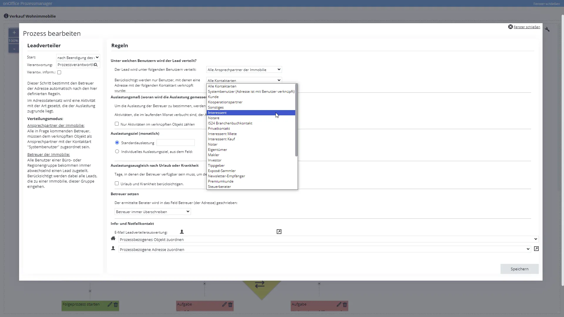 Screenshot onOffice Leadverteiler